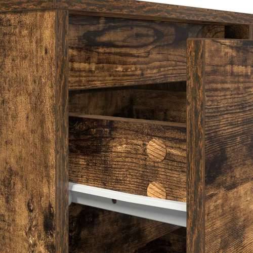 Noćni ormarić s LED svjetlima boja dimljenog hrasta 38x34x65 cm - Dimljeni hrast 1 65 cm Cijena