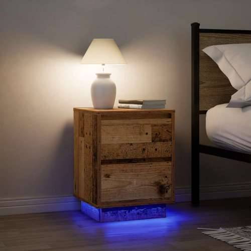 Noćni ormarići s LED svjetlima 2 kom boja drva 38x34x50 cm - Staro drvo 2 50 cm Cijena