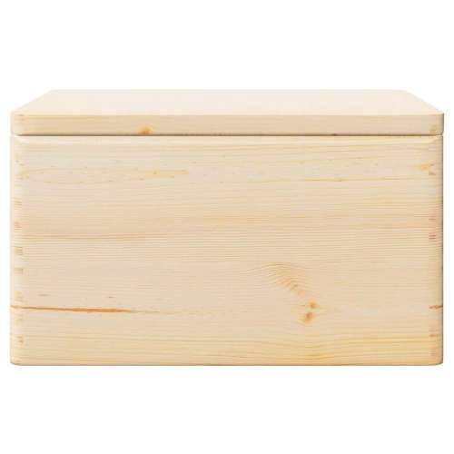 Drvena kutija s poklopcem i ručkama 40x30x23 cm puno drvo bor - Prirodna 40 x 30 x 23 cm 1 s poklopcem i ručkama Cijena