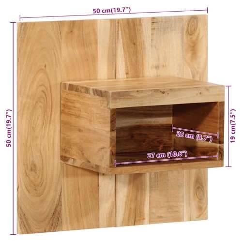 Noćni ormarić 50x27x50 cm puno drvo bagrem - 50x27x50 cm 2 Masivno bagremovo drvo Cijena