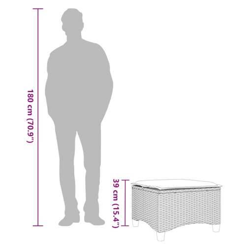 Vrtni tabure s jastucima 2 kom bež 55x55x36 cm poliratan - bež i krem 1 Cijena