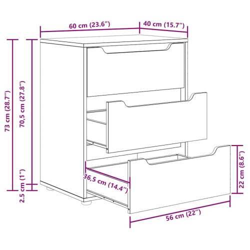 Komoda VISNES beton siva 60x40x73 cm konstruirano drvo - Beton siva 1 Cijena