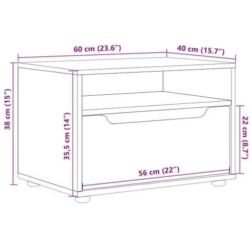 TV ormarić VISNES beton sivi 60x40x38 cm konstruirano drvo - Beton siva 1 Cijena