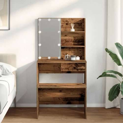 toaletni stolić s LED-om izrađenim od starog drva - Staro drvo 74.5 x 40 x 141 cm 1 Cijena