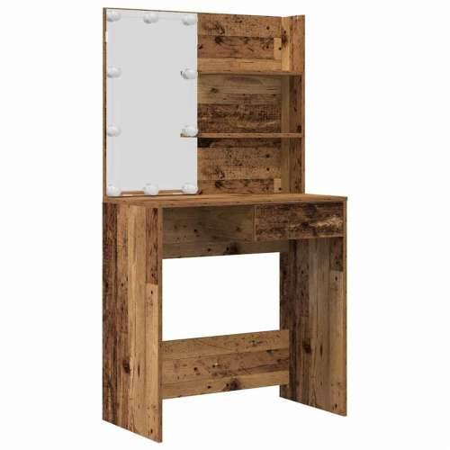 toaletni stolić s LED-om izrađenim od starog drva - Staro drvo 74.5 x 40 x 141 cm 1 Cijena