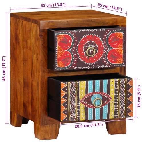 Noćni ormarić 2 kom 35x35x45 cm Puno drvo bagrem - 2 Cijena