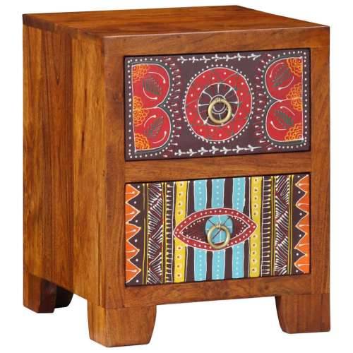 Noćni ormarić 2 kom 35x35x45 cm Puno drvo bagrem - 2 Cijena