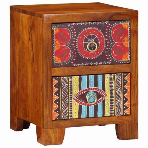 Noćni ormarić 2 kom 35x35x45 cm Puno drvo bagrem - 2 Cijena