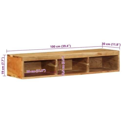 Zidni TV ormarić 100x30x19 cm puno drvo bagrem - 100 x 30 x 19 cm 1 Masivno bagremovo drvo Cijena