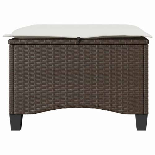 Vrtni tabure s jastucima 2 kom smeđi 55x55x36 cm poliratan - Smeđa i krem 1 Cijena