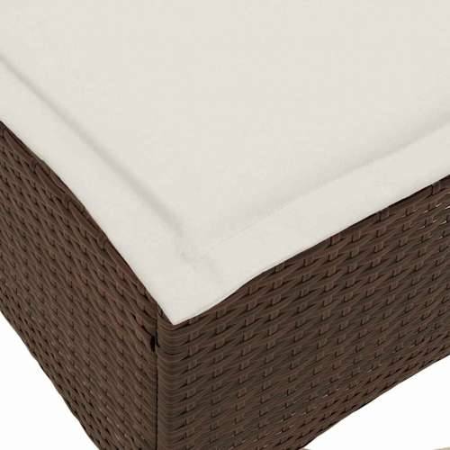 Vrtni tabure s jastucima 2 kom smeđi 55x55x36 cm poliratan - Smeđa i krem 1 Cijena