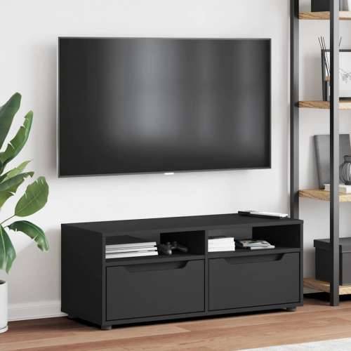 TV ormarić VISNES crni 100x40x38 cm izrađeno drvo - Crna 1 Cijena