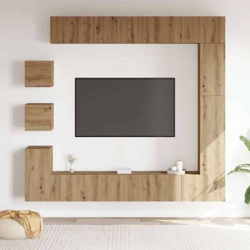 9-dijelni zidni TV ormarić Artisan hrast izrađen od drva - hrast artisan 1 Cijena