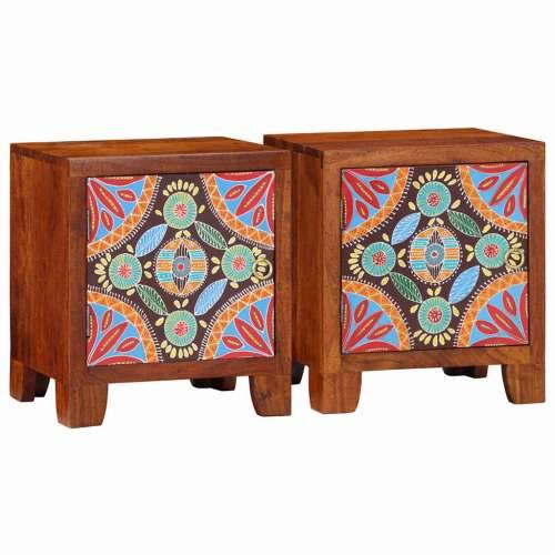 Noćni ormarić 2 kom 40x30x45 cm Puno drvo bagrem - 2 Cijena