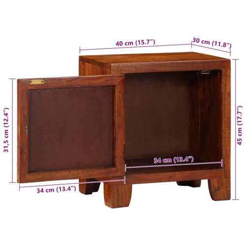 Noćni ormarić 2 kom 40x30x45 cm Puno drvo bagrem - 2 Cijena