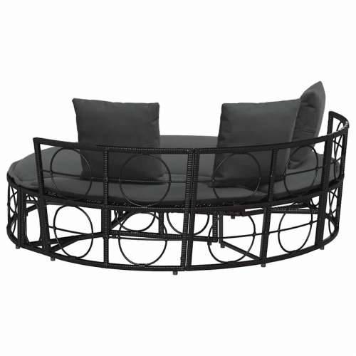 Vanjski dnevni boravak bez baldahina od crnog poliratana - Crna 160 x 50 cm Cijena
