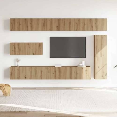 7-dijelni zidni TV ormarić Artisan hrast izrađen od drva Cijena