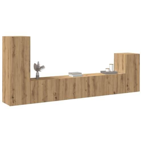 4-dijelni zidni TV ormarić Artisan hrast izrađen od drva - hrast artisan 4 80 cm Cijena