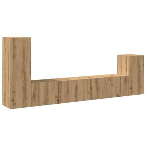 4-dijelni zidni TV ormarić Artisan hrast izrađen od drva - hrast artisan 4 80 cm Cijena