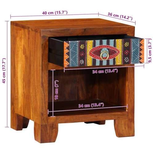 Noćni ormarić 40x35x45 cm puno drvo bagrem - 40 x 35 x 45 cm 1 Cijena