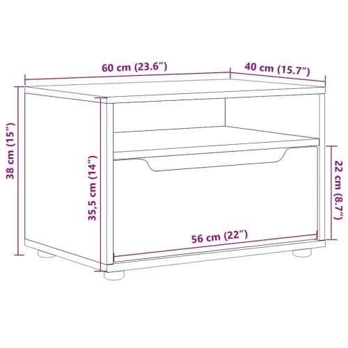 TV ormarić VISNES crni 60x40x38 cm izrađeno drvo - Crna 1 Cijena
