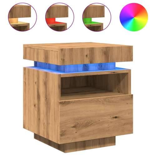 Noćni ormarić s LED svjetlima Artisan hrast 40x39x48,5 cm - hrast artisan 1 Cijena