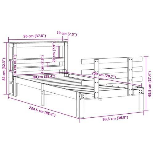 Okvir kreveta s uzglavljem bez madraca bijeli 90x200 cm Cijena