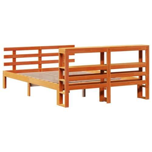 Okvir kreveta s uzglavljem voštano smeđi 140x190 cm od borovine Cijena