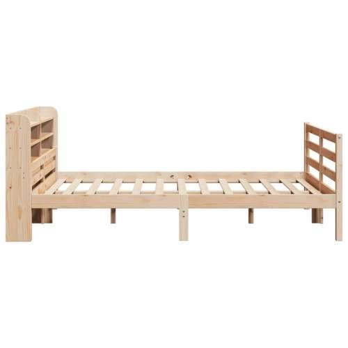 Okvir za krevet s uzglavljem 135 x 190 cm od masivne borovine - Smeđa 135 x 190 cm Cijena