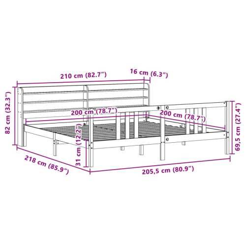 Okvir kreveta s uzglavljem bez madraca bijeli 200x200 cm - Bijela 200 x 200 cm Cijena