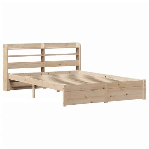 Okvir za krevet s uzglavljem 150 x 200 cm borovina - Smeđa 150 x 200 cm Cijena
