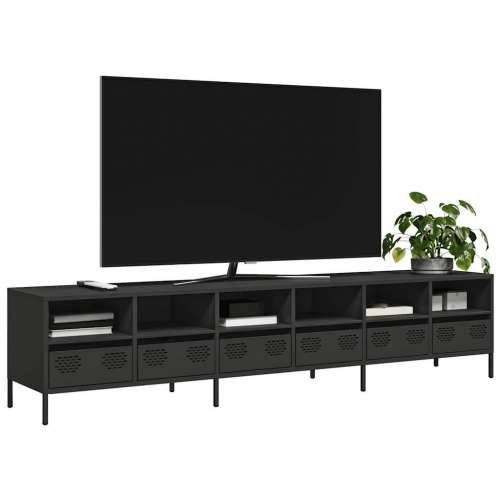 TV ormarić crni 202x39x43,5 cm hladno valjani čelik - Crna 1 202 cm Cijena