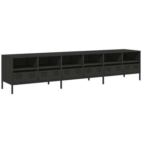 TV ormarić crni 202x39x43,5 cm hladno valjani čelik - Crna 1 202 cm Cijena