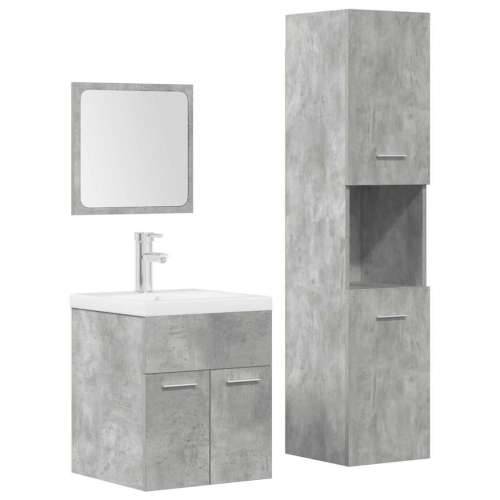 4-dijelni set kupaonskog namještaja siva boja betona drveni - Beton siva 41 x 38.5 x 46 cm 1 Cijena