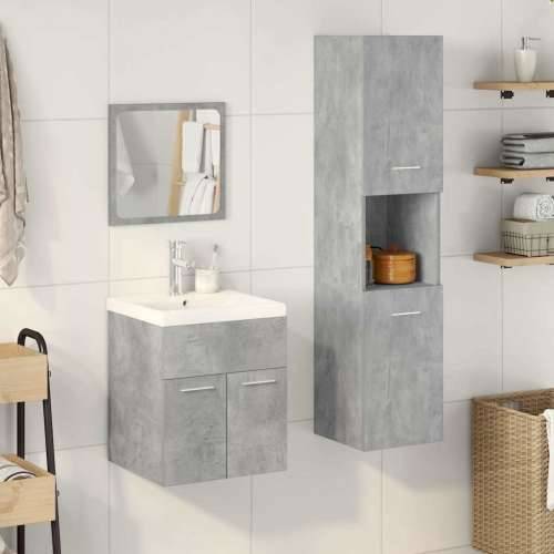 4-dijelni set kupaonskog namještaja siva boja betona drveni - Beton siva 41 x 38.5 x 46 cm 1 Cijena