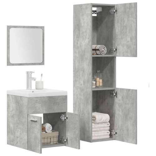 4-dijelni set kupaonskog namještaja siva boja betona drveni - Beton siva 41 x 38.5 x 46 cm 1 Cijena