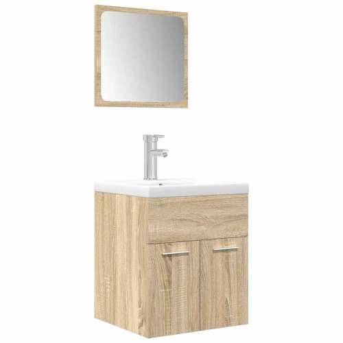 3-dijelni set kupaonskog namještaja boja hrasta sonome drveni - sonoma hrast 41 x 38.5 x 46 cm 1 3 Cijena
