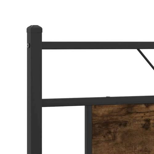Metalni okvir kreveta bez madraca boja hrasta 183x213 cm - Dimljeni hrast 183 x 213 cm s uzglavljem i dvostrukim niskim podnožje Cijena