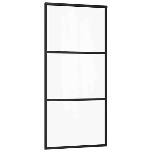Klizna vrata s priborom 90 x 205 cm od ESG stakla i aluminija - 90 x 205 cm (213.5 cm) 1 2 vodoravne šipke Cijena