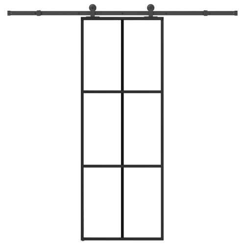 Klizna vrata s priborom 76 x 205 cm od ESG stakla i aluminija - 76 x 205 cm (213.5 cm) 1 Rešetke 3 x 2 Cijena