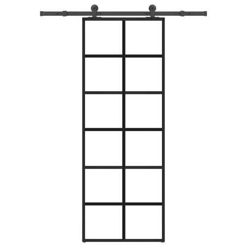 Klizna vrata s priborom 76 x 205 cm od ESG stakla i aluminija - 76 x 205 cm (152.5 cm) 1 Rešetke 6 x 2 Cijena