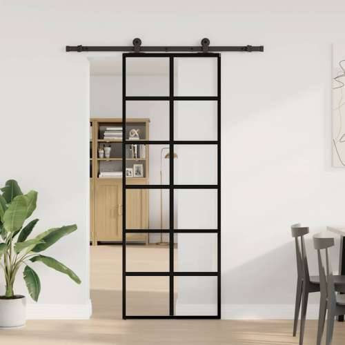 Klizna vrata s priborom 76 x 205 cm od ESG stakla i aluminija - 76 x 205 cm (152.5 cm) 1 Rešetke 6 x 2 Cijena