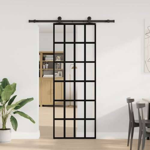 Klizna vrata s priborom 76 x 205 cm od ESG stakla i aluminija - 76 x 205 cm (152.5 cm) 1 Rešetke 6 x 4 Cijena