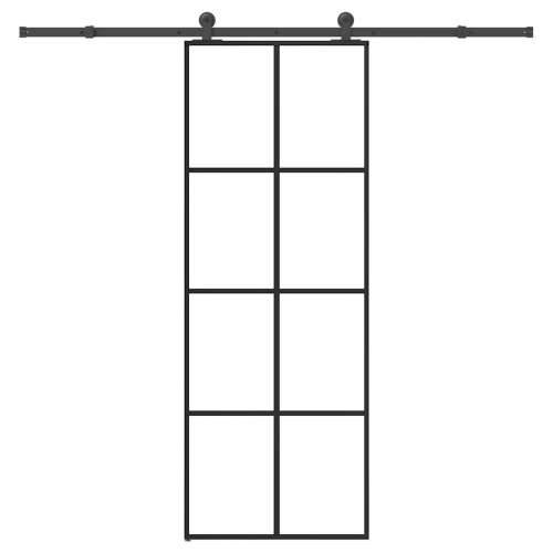 Klizna vrata s priborom 76 x 205 cm od ESG stakla i aluminija - 76 x 205 cm (213.5 cm) 1 Transparentan Cijena