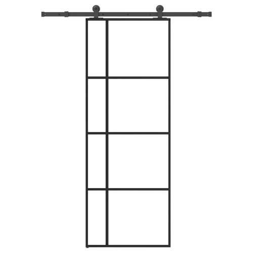 Klizna vrata s priborom 76 x 205 cm od ESG stakla i aluminija - 76 x 205 cm (152.5 cm) 1 Transparentan Cijena
