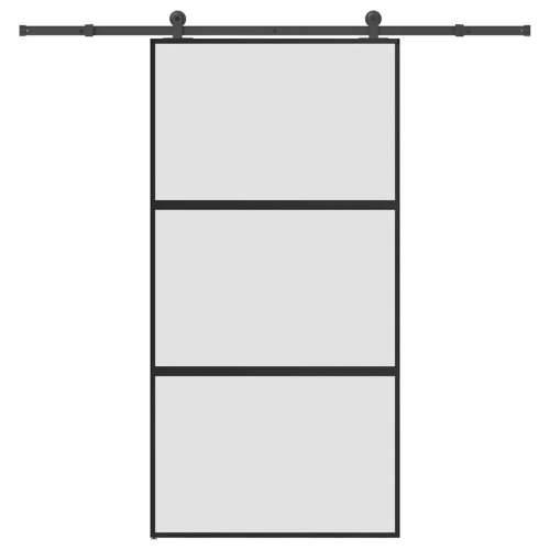 Klizna vrata s priborom 102,5x205 cm kaljeno staklo i aluminij - 102.5 x 205 cm (213.5 cm) 1 2 vodoravne šipke matt Cijena