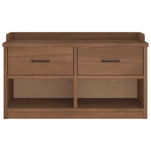Klupa za predsoblje SANDNES 87x40x50 cm od masivne borovine - Završna obrada od oraha Cijena