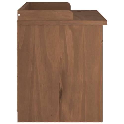 Klupa za predsoblje SANDNES 87x40x50 cm od masivne borovine - Završna obrada od oraha Cijena