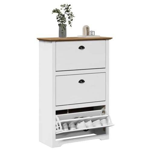 Stalak za cipele “BODO” bijela i smeđa 80x35x118 cm - Bijela i smeđa 1 Cijena