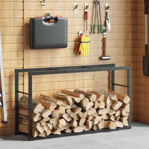 Stalak za drva crni 110x30x61 cm čelik - 110 x 30 x 61 cm Cijena